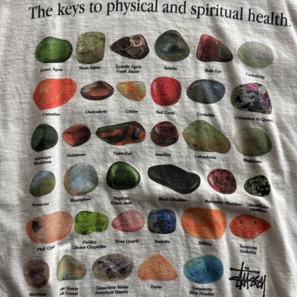STUSSY "The Keys to Physical and Spiritual Health" Stones T-Shirt - Picture 3 of 3